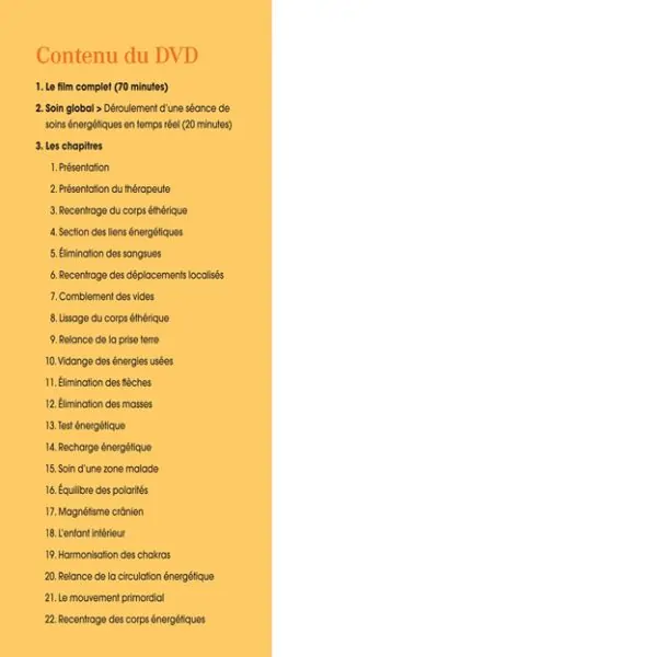 Sommaire du DVD du Manuel de Soins Energétiques de Luc Bodin | Dans les Yeux de Gaïa