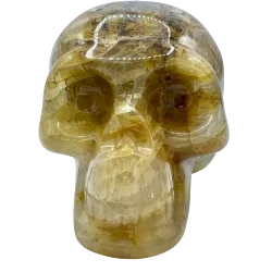 Crâne en Quartz Hématoïde - de face | Dans les Yeux de Gaïa