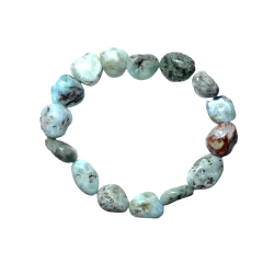 Bracelet en Larimar mi brut | Dans les Yeux de Gaïa