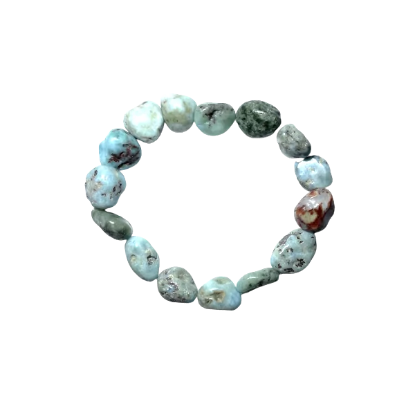 Bracelet en Larimar mi brut | Dans les Yeux de Gaïa