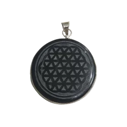 Pendentif Graine de Vie en Obsidienne - Dans les Yeux de Gaia