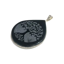 Pendentif Arbre de Vie en Obsidienne - Dans les Yeux de Gaïa