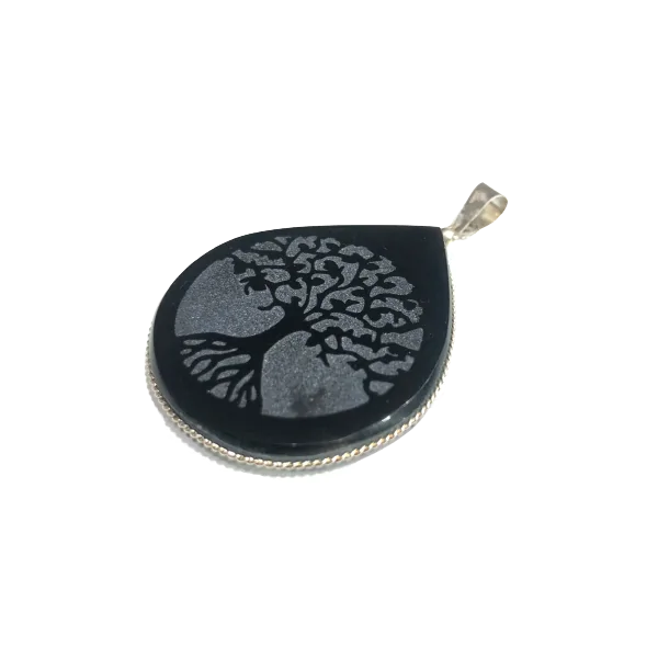 Pendentif Arbre de Vie en Obsidienne - Dans les Yeux de Gaïa