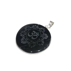 Pendentif Aûm en Obsidienne - Dans les Yeux de Gaïa
