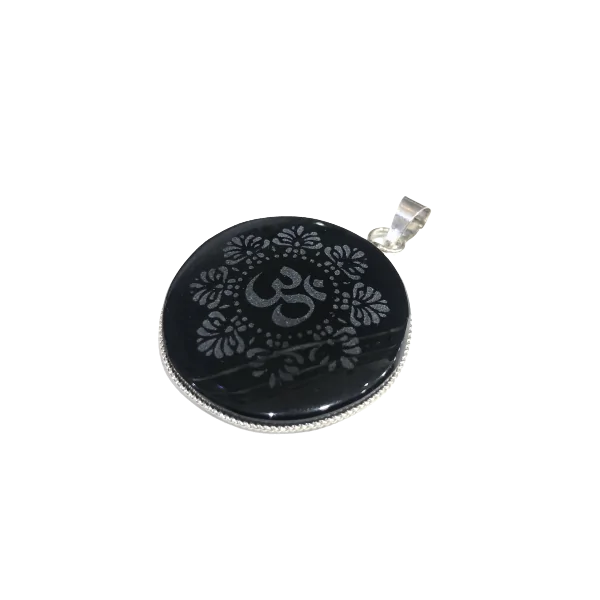 Pendentif Aûm en Obsidienne - Dans les Yeux de Gaïa