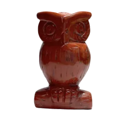 Hibou en Jaspe Rouge 1 |Dans Les Yeux De Gaia |