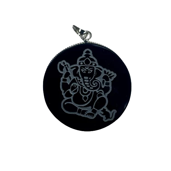Pendentif Ganesh en Obsidienne|Dans Les Yeux De Gaia|
