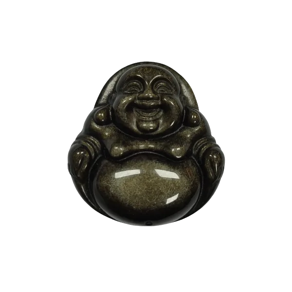 Bouddha Obsidienne dorée - du dessus  | Dans les Yeux de Gaïa