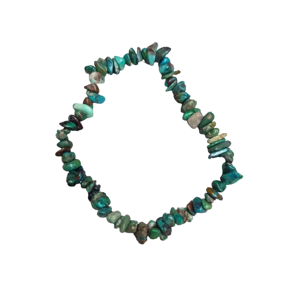 Bracelet chips chrysocolle - vue du dessus | Dans les Yeux de Gaïa