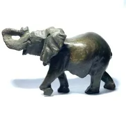 Éléphant en Serpentine du Zimbabwe -4 - Statue | Dans les yeux de Gaïa