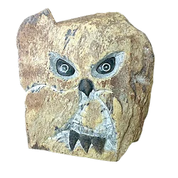 hibou en pierre de 4,5kg - vue de face | Dans les Yeux de Gaïa