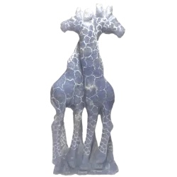 Couple de Girafes en Lépidolite - Figurine | Dans les yeux de Gaïa