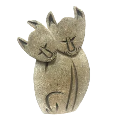 Sculpture de félins en Stéatite - Dans les Yeux de Gaia
