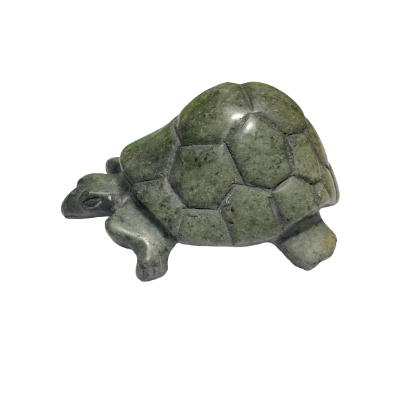 Tortue en Serpentine du Zimbabwe - de profil gauche | Dans les Yeux de Gaïa