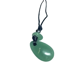 Collier Aventurine Verte Perle métallique Cordon noir | Minéraux