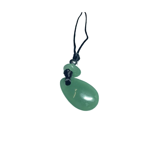 Collier Aventurine Verte Perle métallique Cordon noir | Minéraux