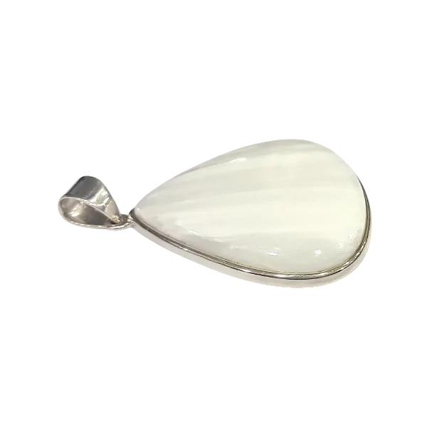 Pendentif Scolecite goutte - vue horizontale | Dans les Yeux de Gaïa