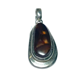 Pendentif en Opale de Feu serti en Argent 925 1 | Dans les yeux de Gaïa