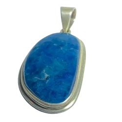Pendentif en Apatite serti en Argent 925 - Photo 1 | Dans les Yeux de Gaia