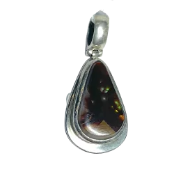 Pendentif en Opale de Feu serti en Argent 925 1 | Dans les yeux de Gaïa