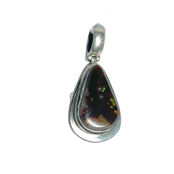 Pendentif en Opale de Feu serti en Argent 925 1 | Dans les yeux de Gaïa
