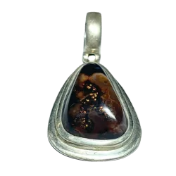 Pendentif en Opale de Feu serti en Argent 925 1 | Dans les yeux de Gaïa