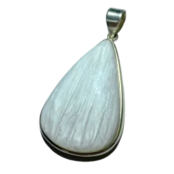 Pendentif en Scolécite en Argent 925 - Photo détaillée de face