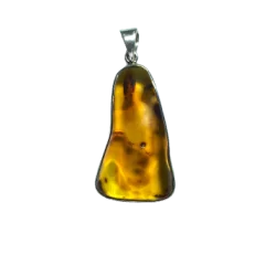 Pendentif en Ambre de mer Baltique serti en Argent 925 | Dans les Yeux de Gaïa