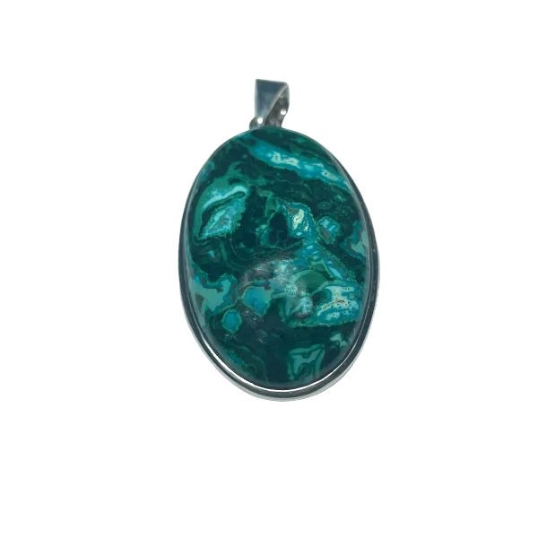 Pendentif en Chrysocolle serti sur argent 925 1 | Dans les yeux de Gaïa