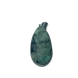 Pendentif en Émeraude serti sur Argent 925 1 | Dans les yeux de Gaïa
