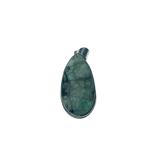Pendentif en Émeraude serti sur Argent 925 1 | Dans les yeux de Gaïa