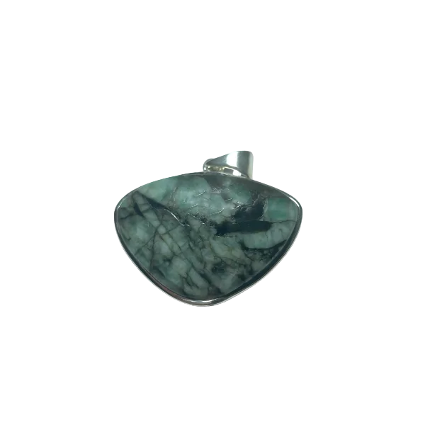 Pendentif en Émeraude serti sur Argent 925 1 | Dans les yeux de Gaïa