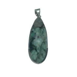 Pendentif en Émeraude serti sur Argent 925 1 | Dans les yeux de Gaïa
