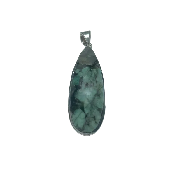 Pendentif en Émeraude serti sur Argent 925 1 | Dans les yeux de Gaïa