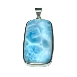 Pendentif en Larimar serti en Argent 925 |Dans les Yeux de Gaïa