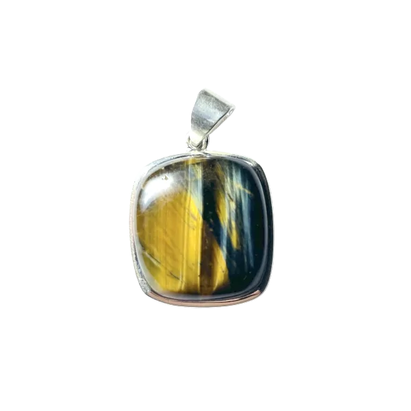 Pendentif en Oeil de Tigre serti Argent 925 -1 | Dans les yeux de Gaïa