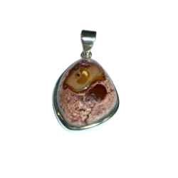 Pendentif en Agate de Feu serti en Argent 925 | Dans les Yeux de Gaïa