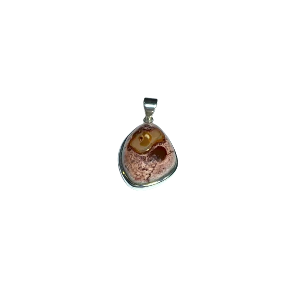 Pendentif en Agate de Feu serti en Argent 925 | Dans les Yeux de Gaïa