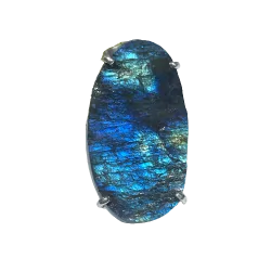 Pendentif en Labradorite Brute sertie en Argent 925 1 |Dans les yeux de Gaïa
