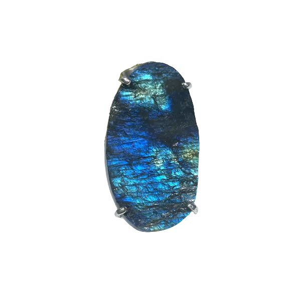 Pendentif en Labradorite Brute sertie en Argent 925 1 |Dans les yeux de Gaïa