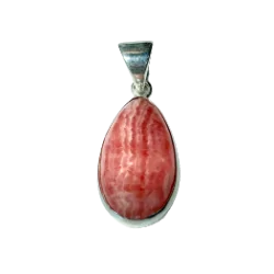 Pendentif en Rhodochrosite sertie en Argent 925 | Dans les Yeux de Gaïa
