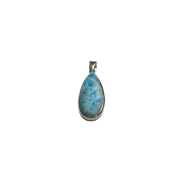 Pendentif en Larimar serti en Argent 925 | Dans les Yeux de Gaïa | Photo de face