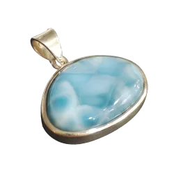 Pendentif en Larimar serti...