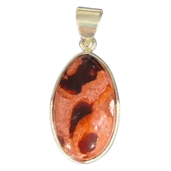 Pendentif en Agate de Feu sertie en Argent 925 - Dans les Yeux de Gaia