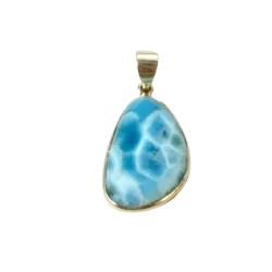 Pendentif en Larimar serti en Argent 925 | Dans les Yeux de Gaïa