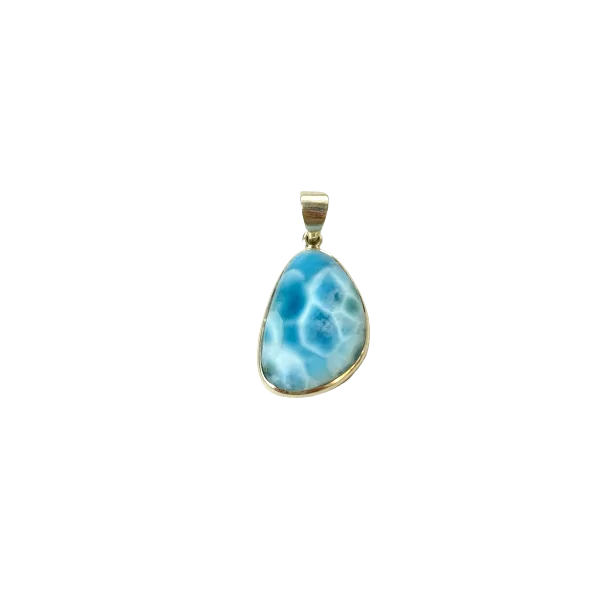 Pendentif en Larimar serti en Argent 925 | Dans les Yeux de Gaïa