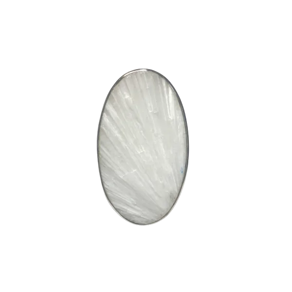 Bague en Scolécite sertie en Argent 925 - Dans les Yeux de Gaïa