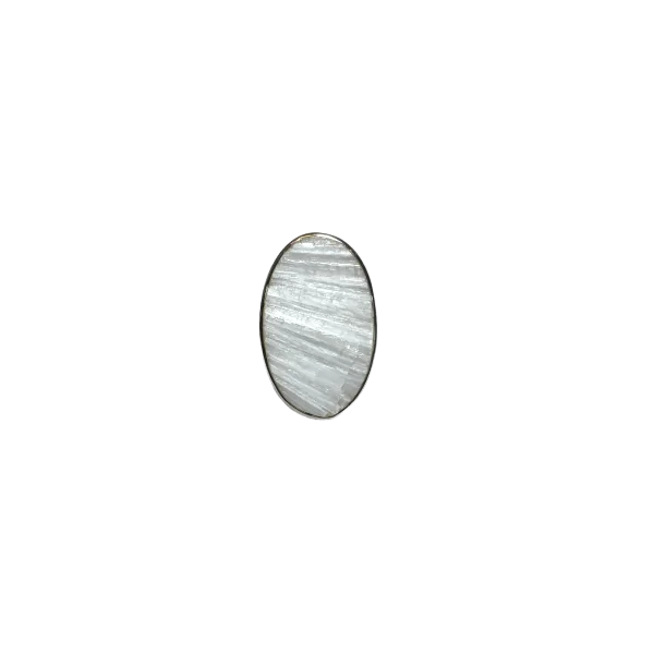 Bague en Scolécite sertie en Argent 925 | Dans les Yeux de Gaïa