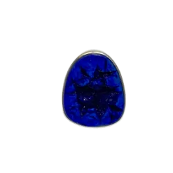 Bague en Azurite brute sertie en Argent 925 | Dans les Yeux de Gaïa
