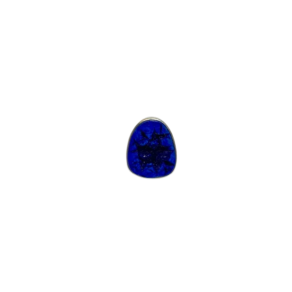 Bague en Azurite brute sertie en Argent 925 | Dans les Yeux de Gaïa